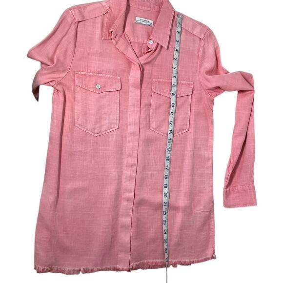 Zara Woman Premium Denim Collection Pink Lyocell Button-Down Shirt Size Medium - Picture 8 of 12